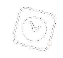 Clock icon with rounded edges on a black background