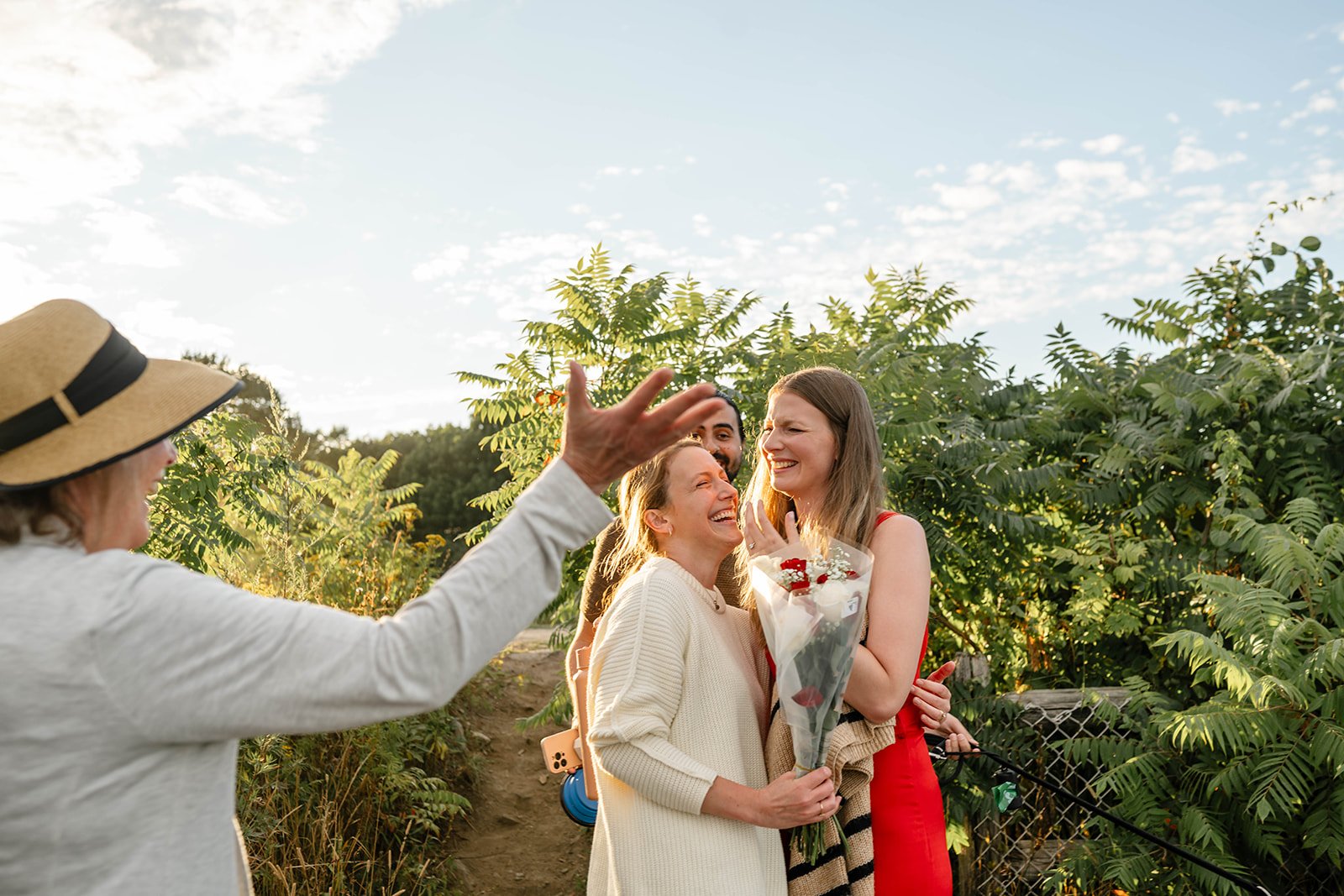 family surprising future bride after the surprise proposal