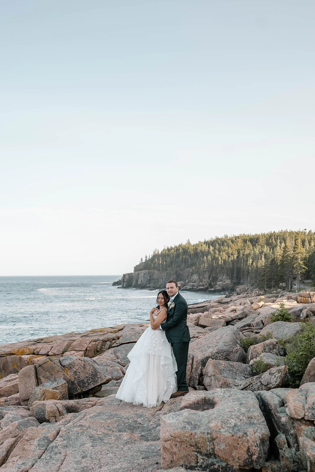 acadia national park elopement on coastal cliffs
