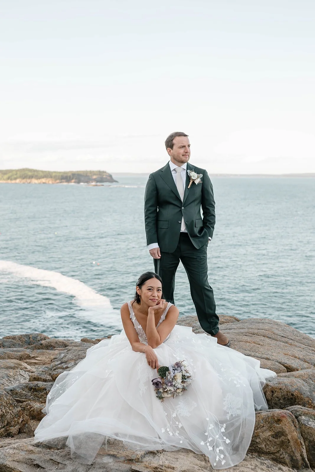acadia national park elopement on coastal cliffs