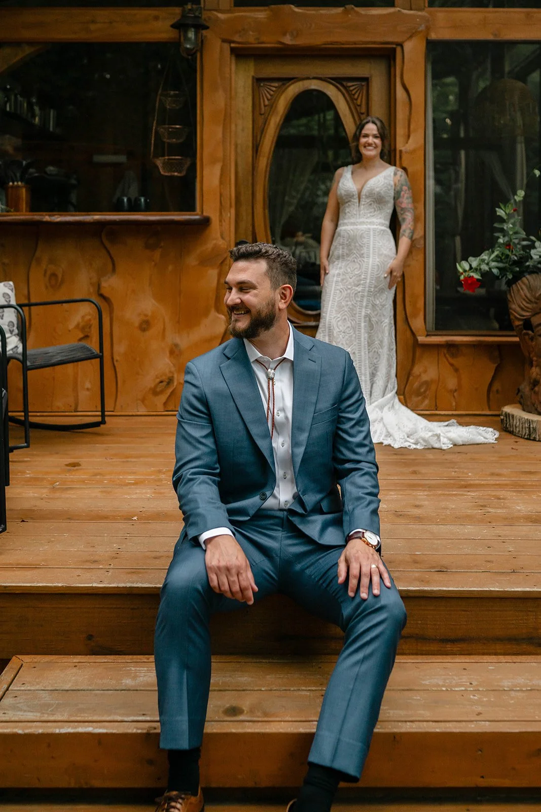 lakeside cabin elopement in Maine