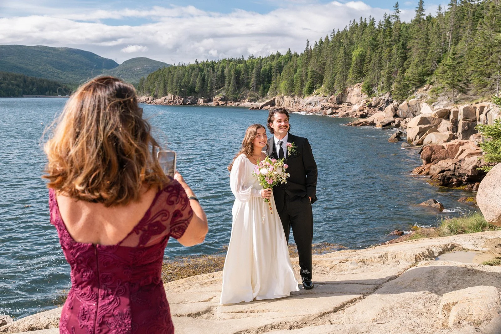 coastal elopement ceremony at otter point 