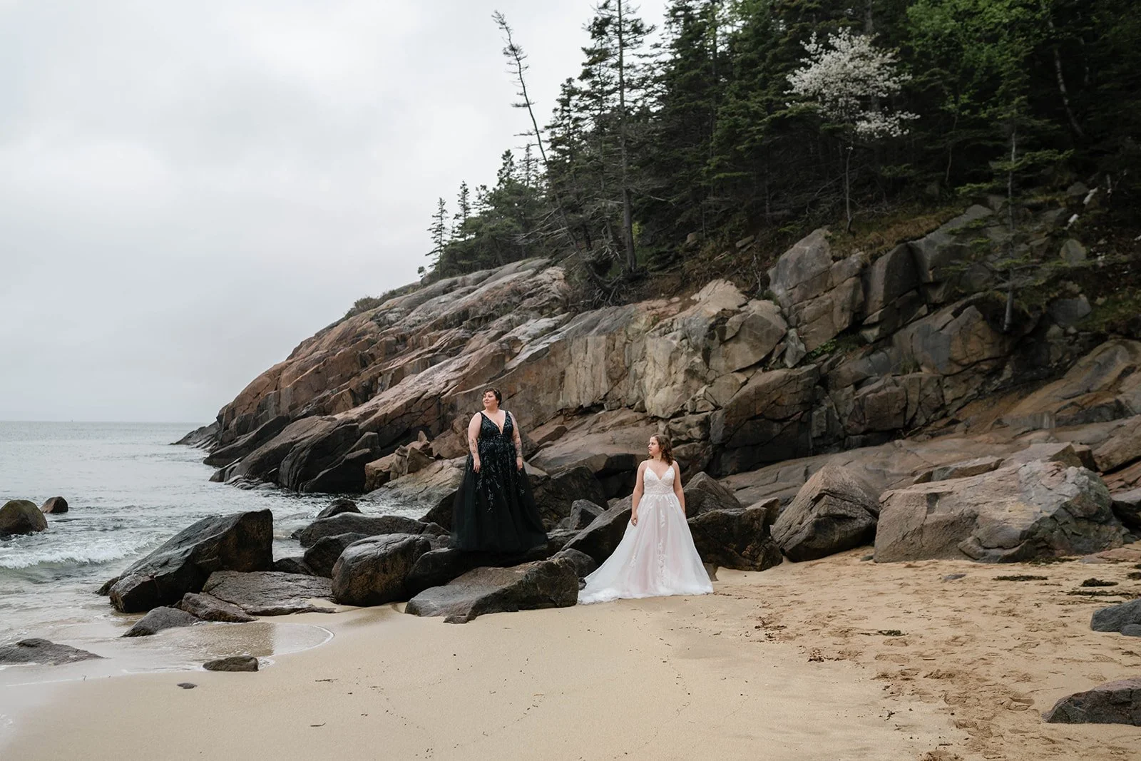 moody coastal elopement in acadia national park