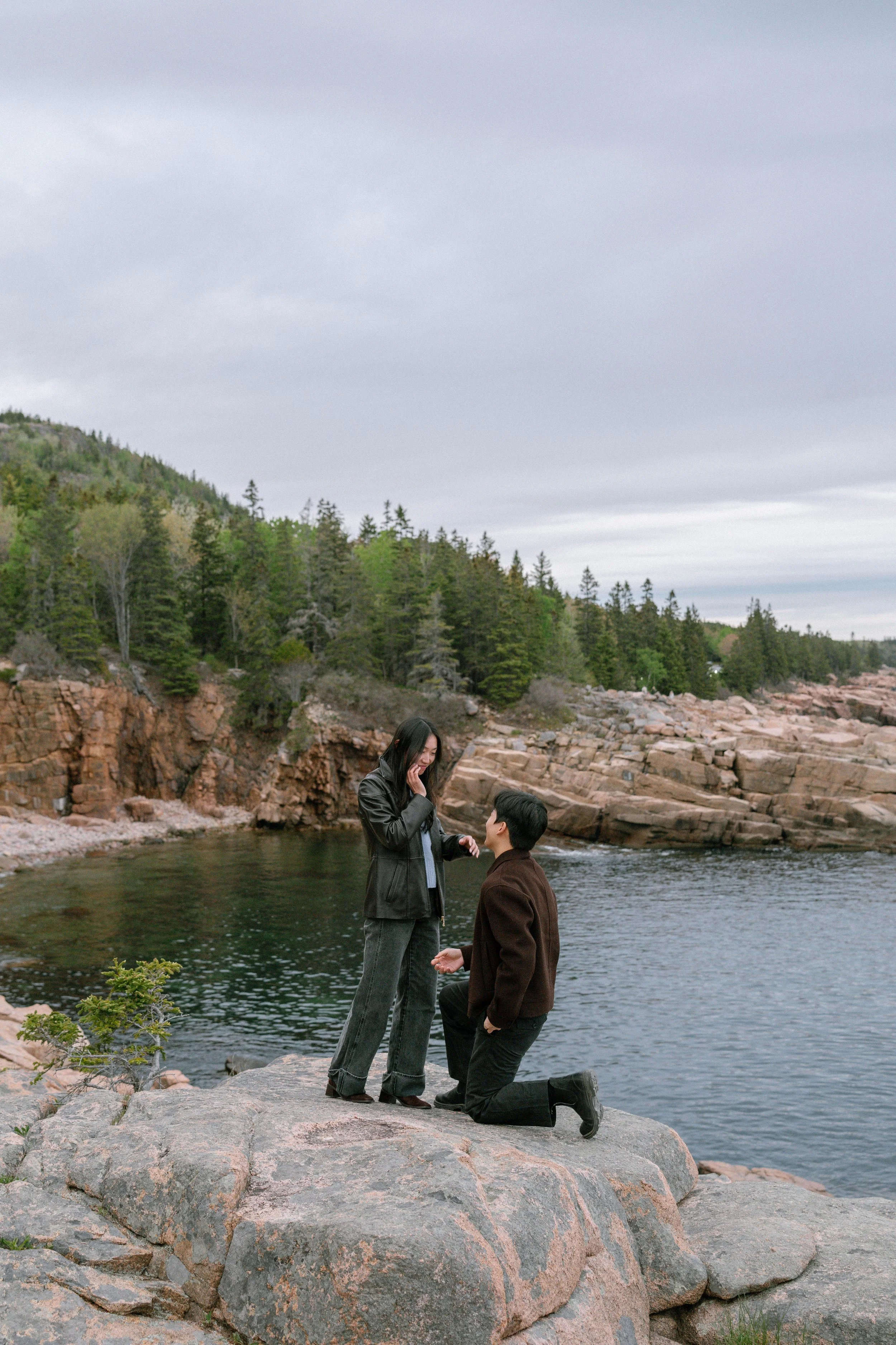 Acadia Surprise Proposal Photographer