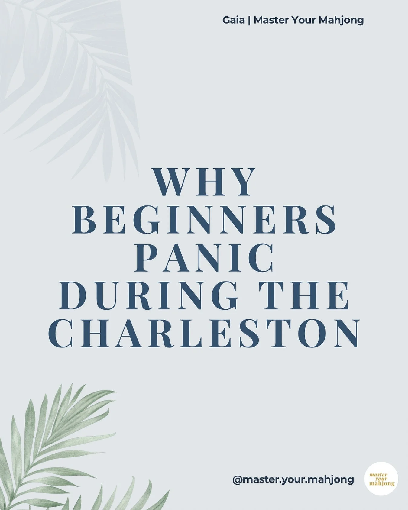 As a Mahjong teacher in sunny St. Pete, I&rsquo;ve turned a lot of &ldquo;I could never learn this&rdquo; into &ldquo;deal me in.&rdquo;

The Charleston freak-out is real - too many tiles moving too fast.
Breathe. You don&rsquo;t need perfection.

✅ 