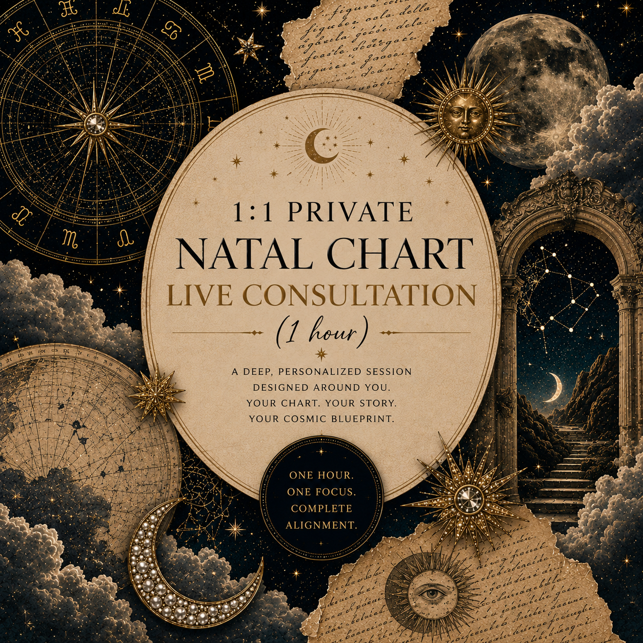 1:1 Private Natal Chart Live Consultation (1 hour)