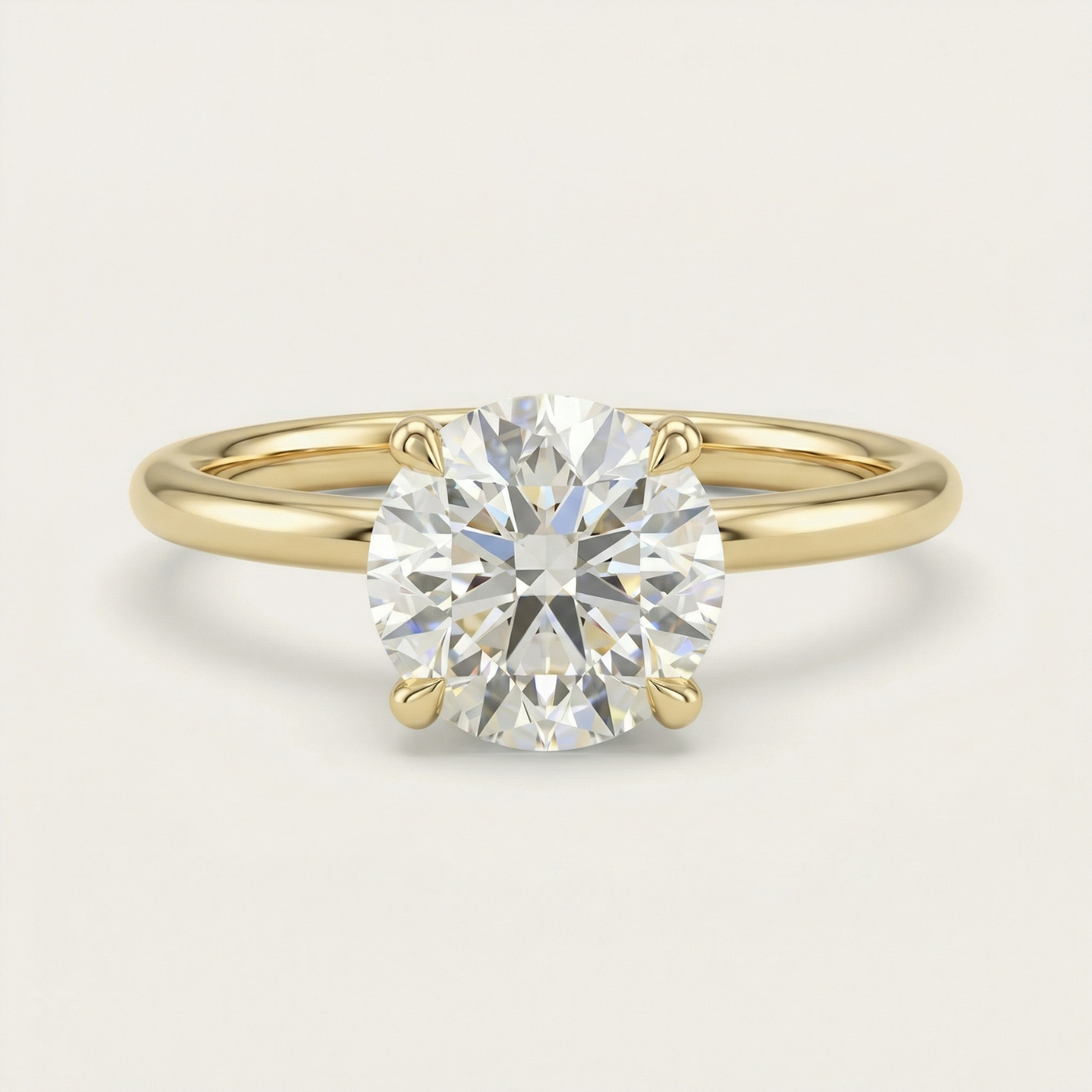 Classic Solitaire |  Round Brilliant Cut 4 Claw Lab Diamond Engagement Ring