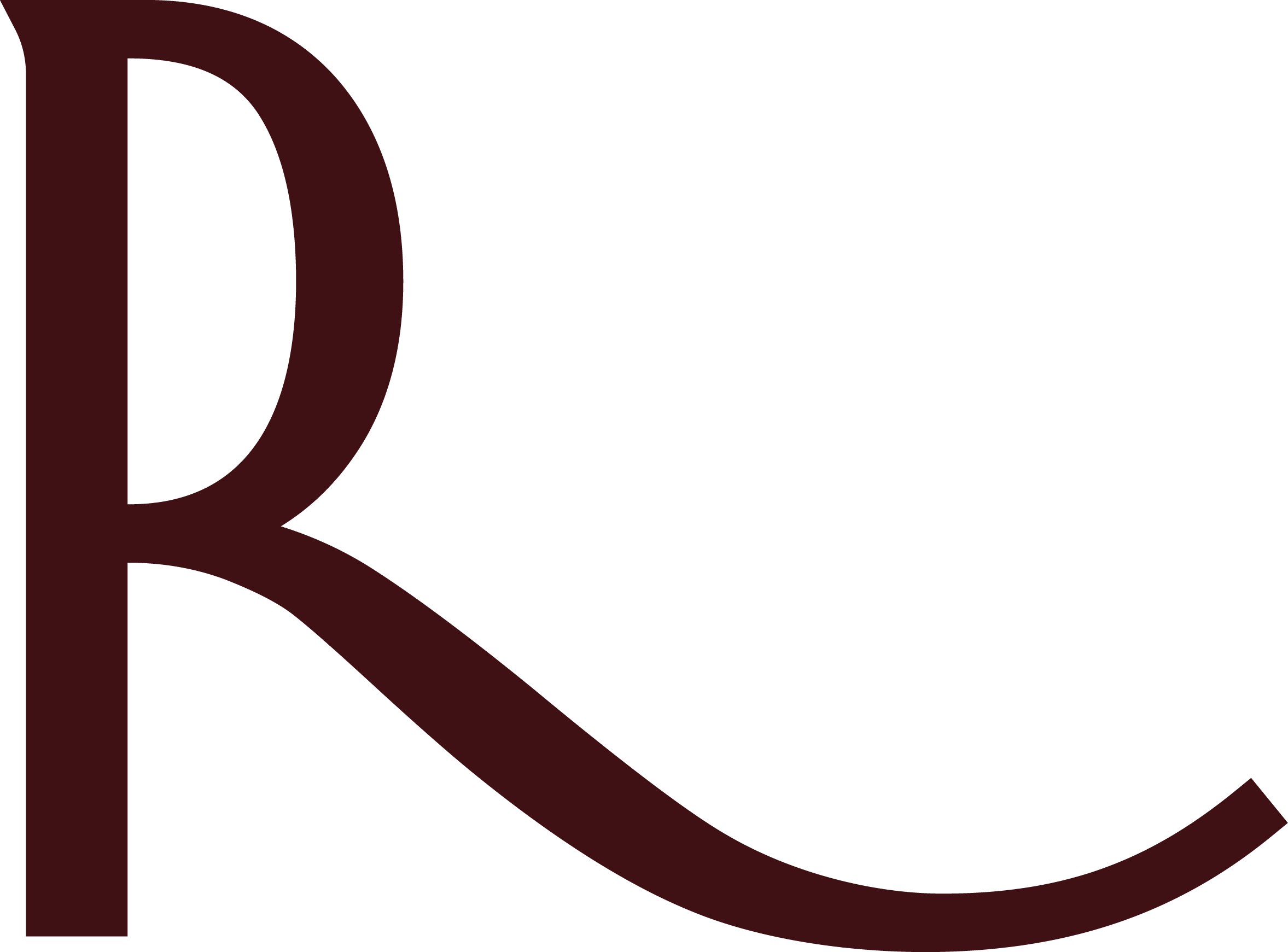 Close-up of a black background with a large red letter 'R' in the foreground.