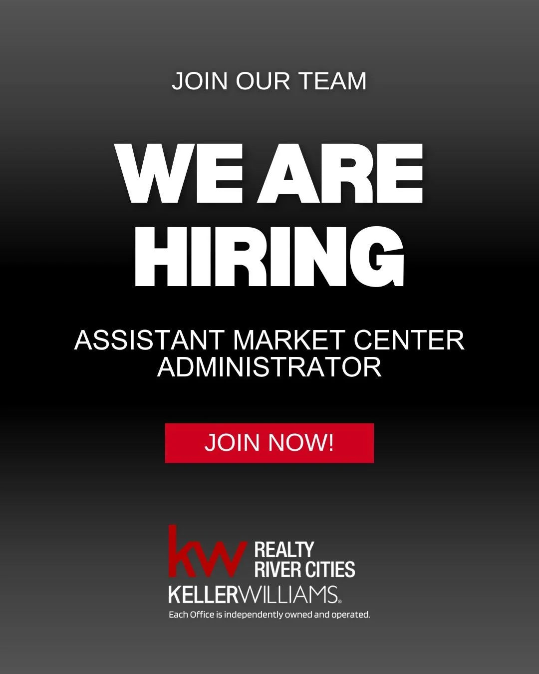 We&rsquo;re hiring! 📣
Our Market Center is looking for an Assistant Market Center Administrator (AMCA) to join our team. This role supports accounting, operations, agent support, and light marketing assistance, making it a great opportunity for some