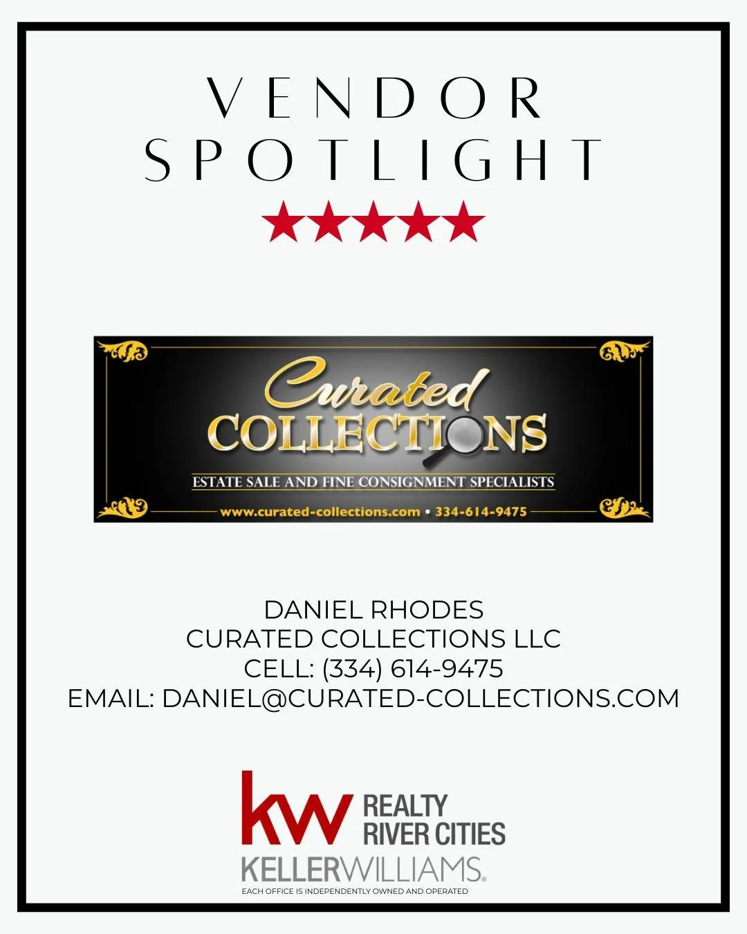 We&rsquo;re excited to spotlight Curated Collections, a trusted vendor who helps clear homes with purpose! Their professionally managed estate sales and consignment services help properties show better, transition smoothly, and ensure items are thoug