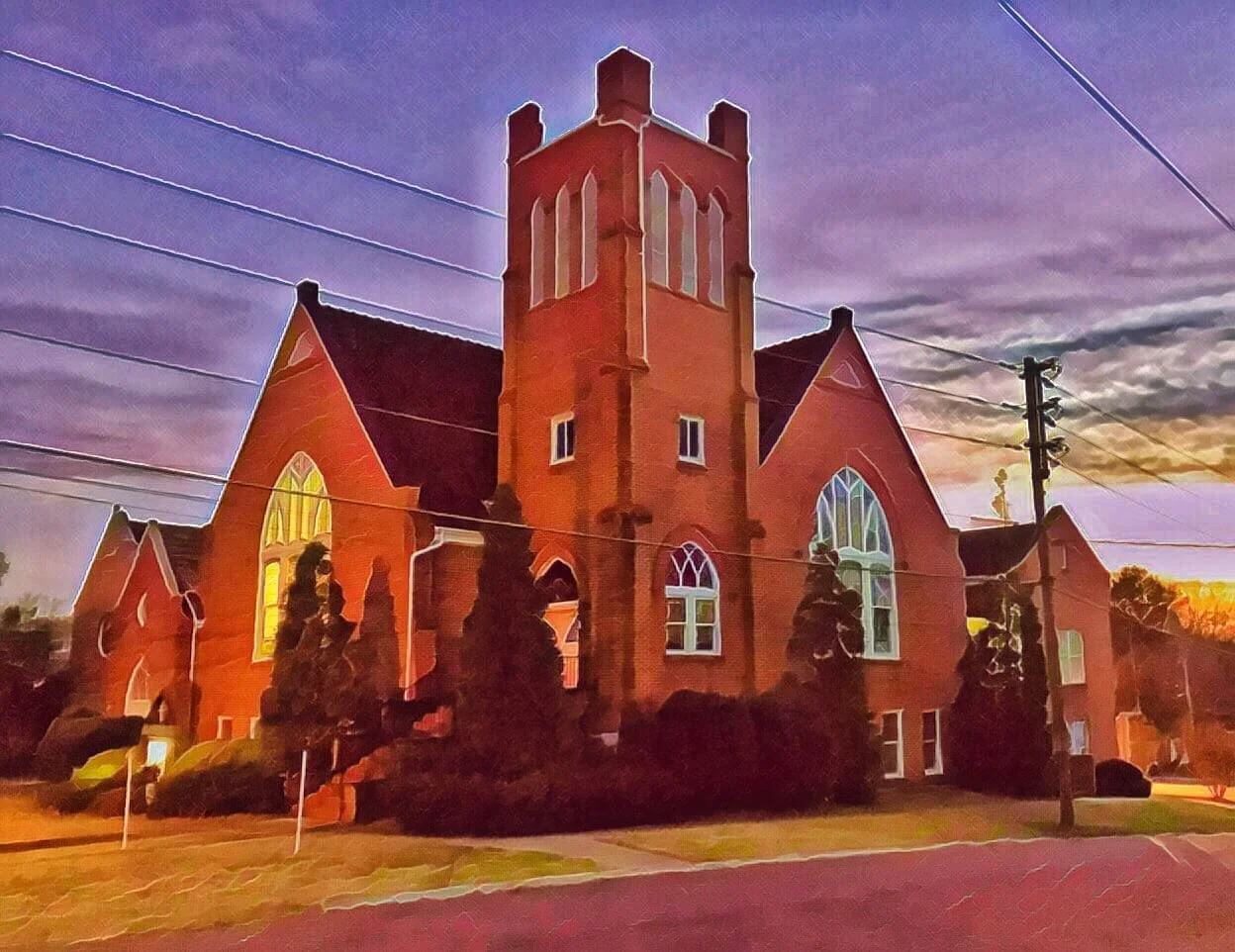 Church Building at dusk