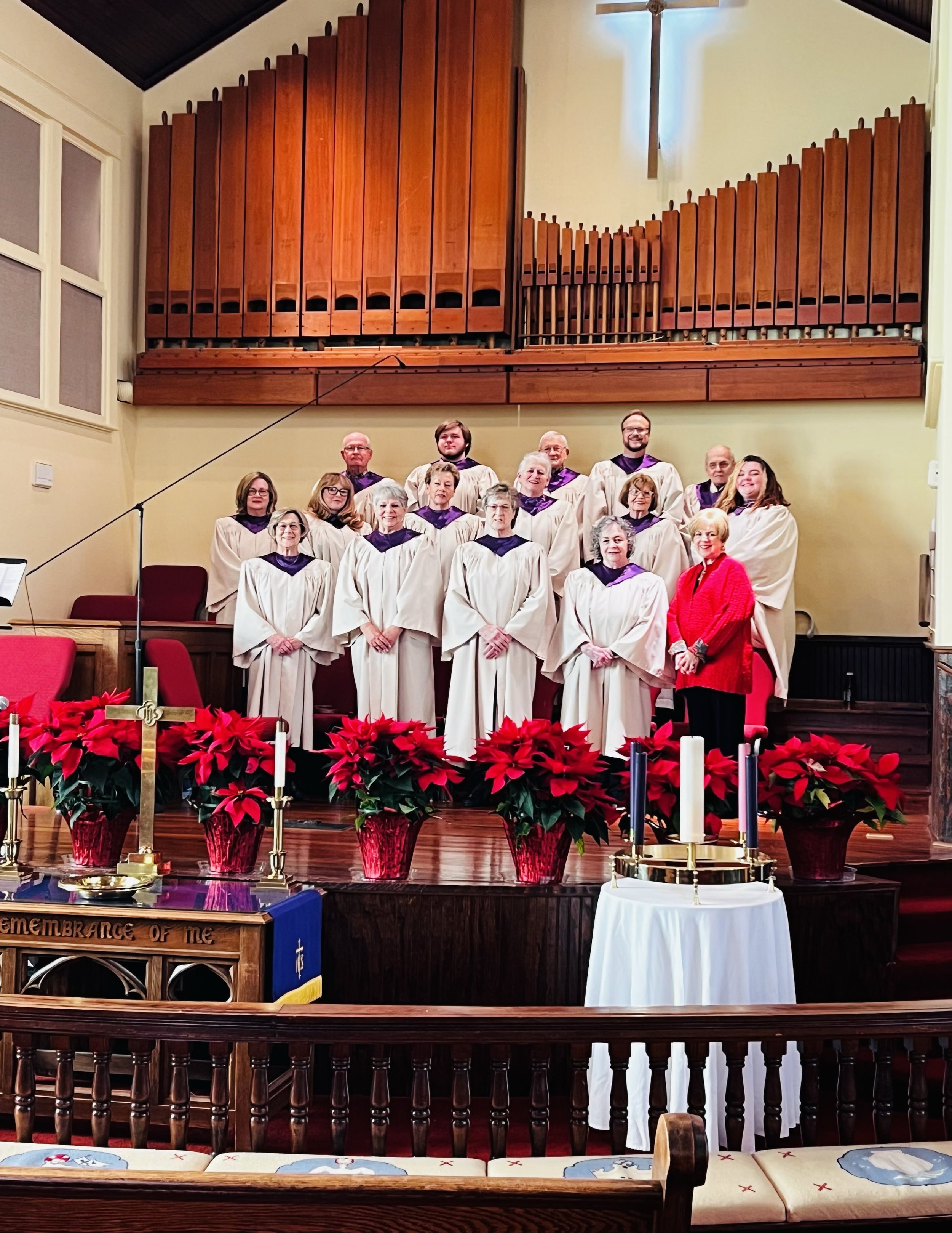 Choir standing in choir loft
