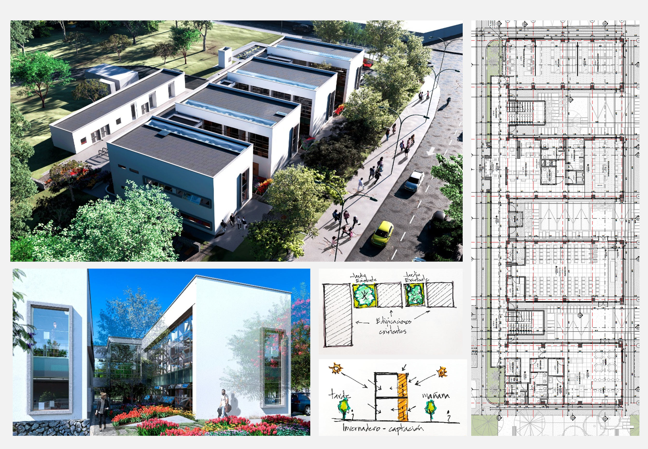 Planos arquitectónicos y renders de la Dirección Regional de la CAR en Ubaté, Colombia
