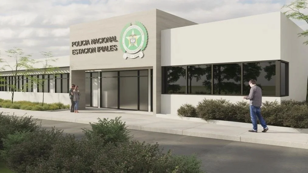 Perspectiva del Distrito de Policía Ipiales, Colombia, cuya interventoría de diseño fue realizada por el arquitecto colombiano Jorge Eduardo Acosta Acosta