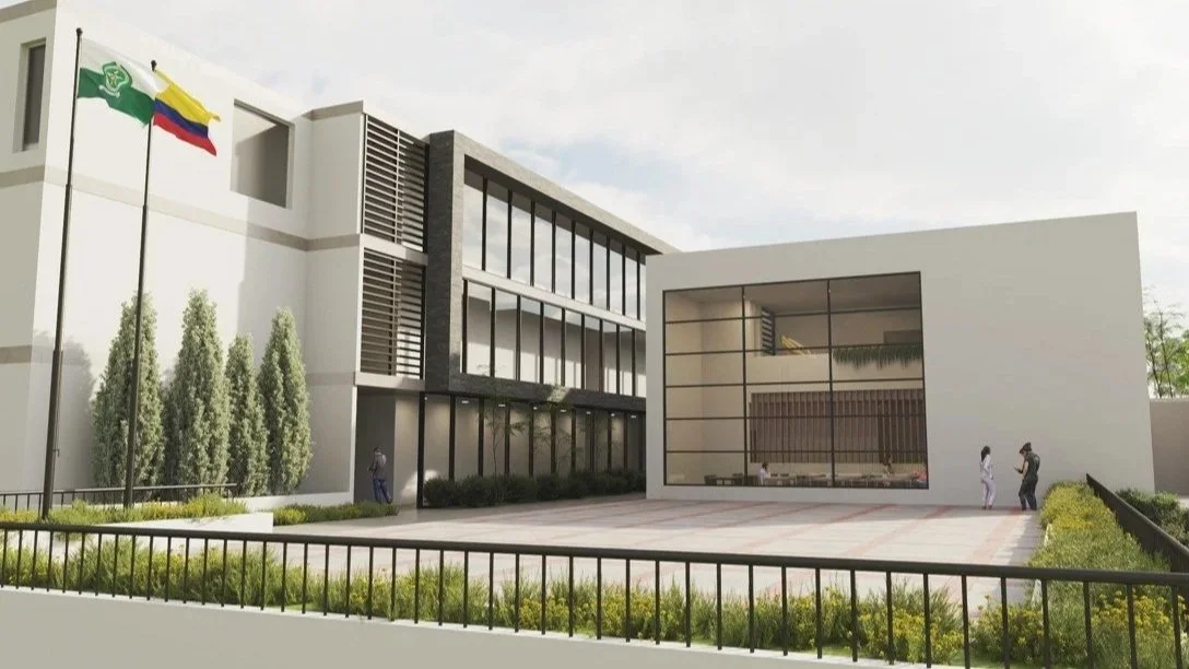 Perspectiva del Distrito de Policía Ipiales, Colombia, cuya interventoría de diseño fue realizada por el arquitecto  colombiano Jorge Eduardo Acosta Acosta