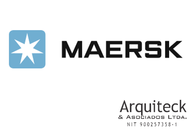 Logotipo de Maersk y el nombre Arquitectek & Asociados Ltda.