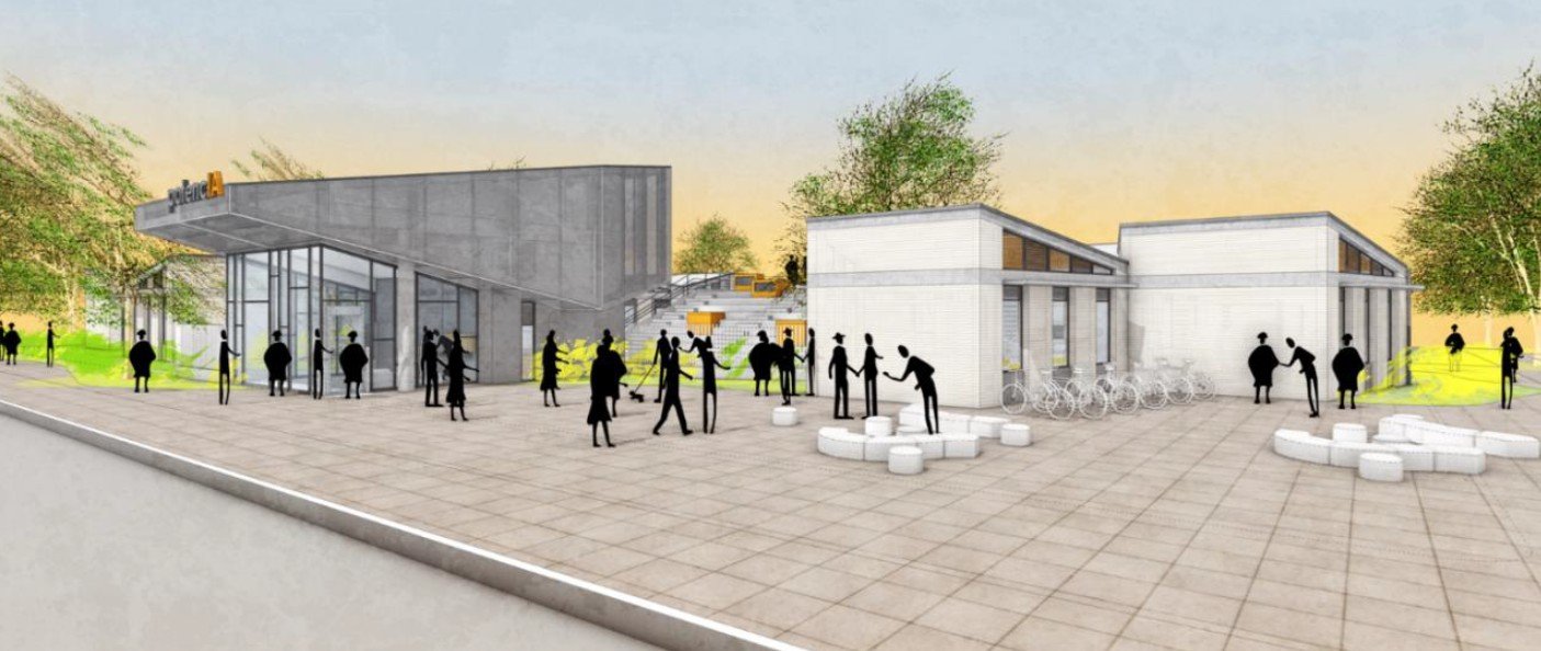 Perspectiva de los nuevos Centros de Potencia MINTIC, Colombia, cuyo diseño bioclimático fue auditado por el arquitecto colombiano Jorge Eduardo Acosta Acosta