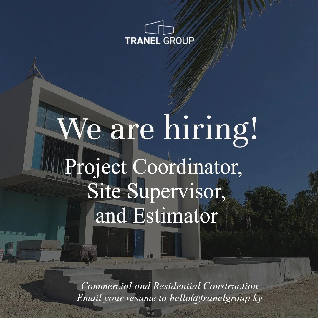 Discover what it means to build with Tranel Group. We are hiring!!

Based in the Grand Cayman, Cayman Islands, we are a General Contracting and Real Estate Broker specializing in luxury residential and commercial projects.

We&rsquo;re looking for ex