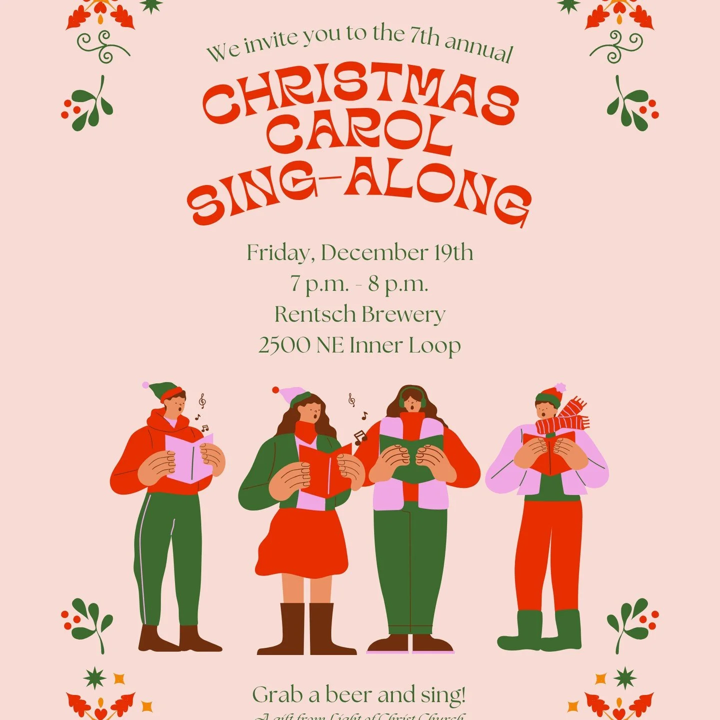 Join us this Friday from 7-8PM @rentschbrewery to sing Christmas Carols and drink some good beer (or cider).