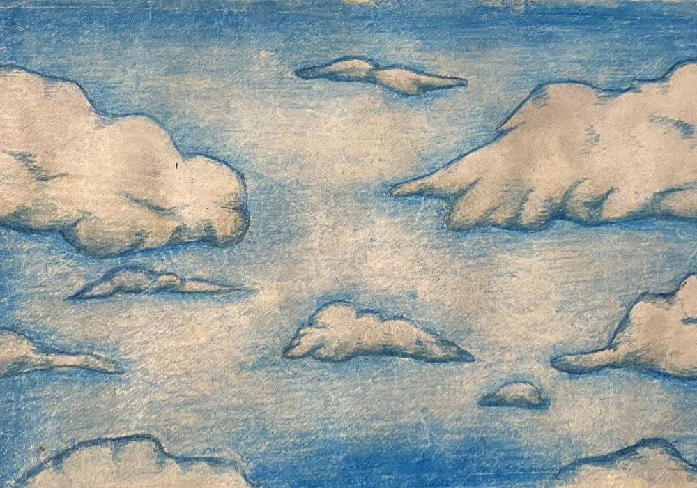 Close up of the "Blue Sky" backdrop
