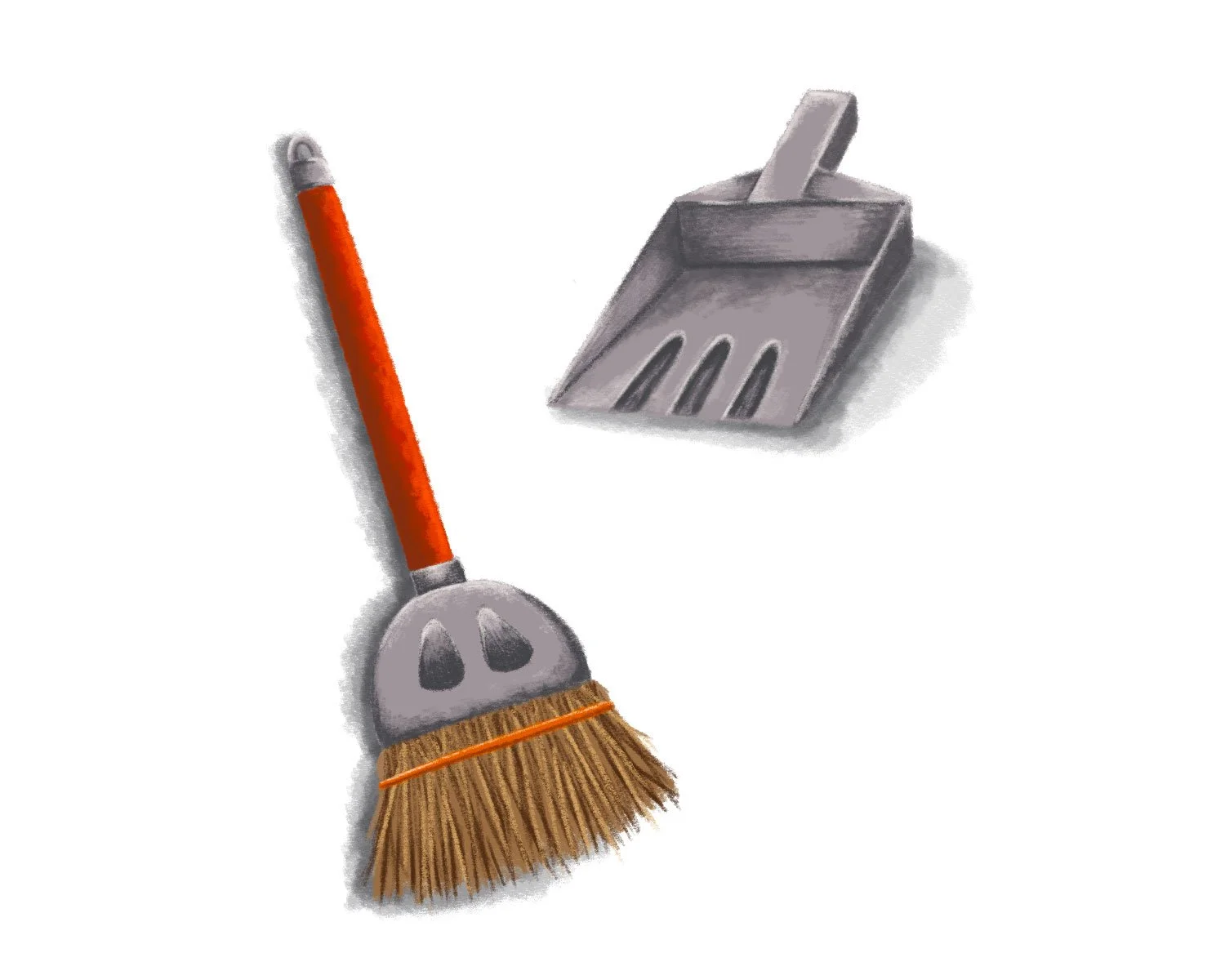 Broom and Dust Pan | Digital Illustration