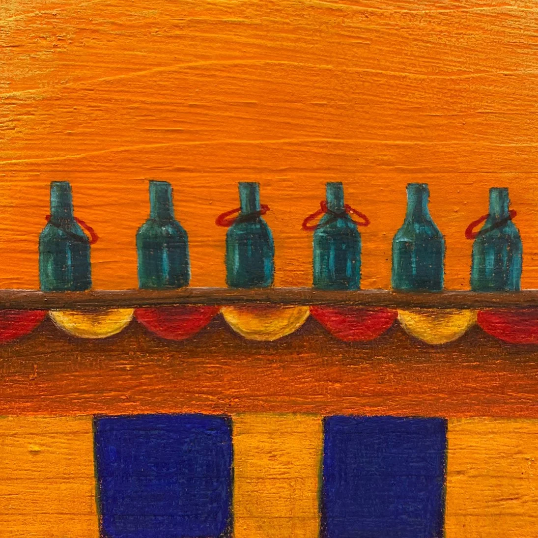 Close up of "Ring Toss" carnival game illustration | Colored Pencil and Gauche 