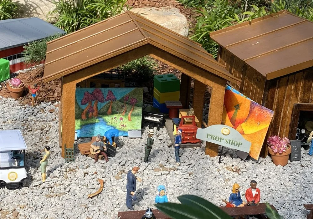 Additional backdrops used in the miniature "Prop Shop" in the Garden Railroad