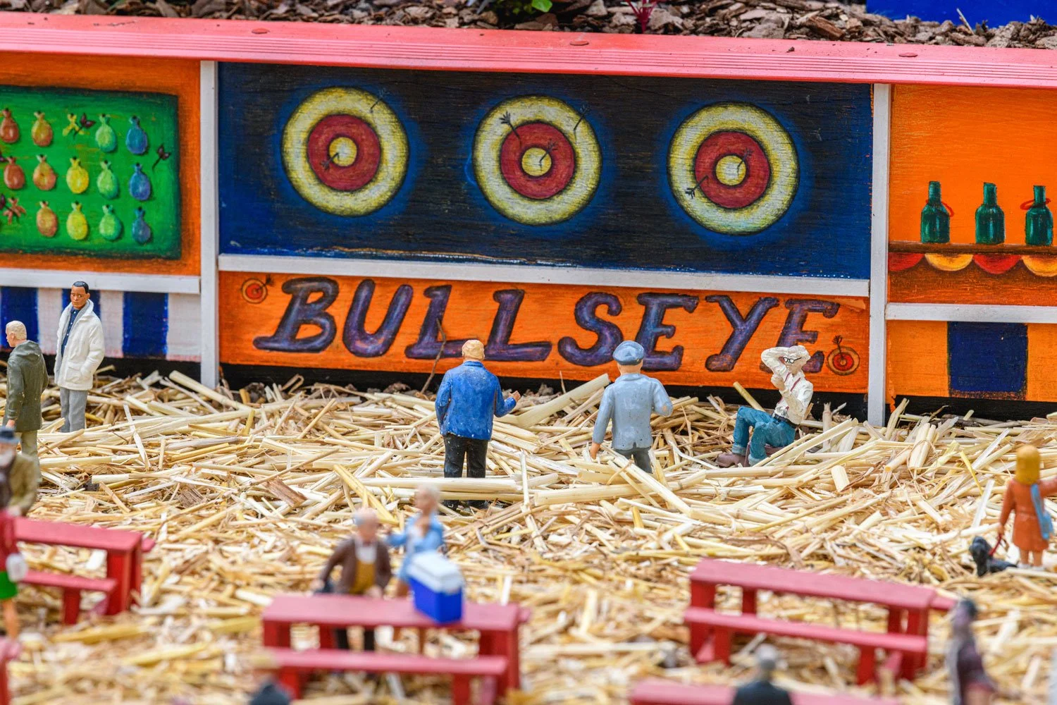 Close up of "Bullseye" carnival game illustration