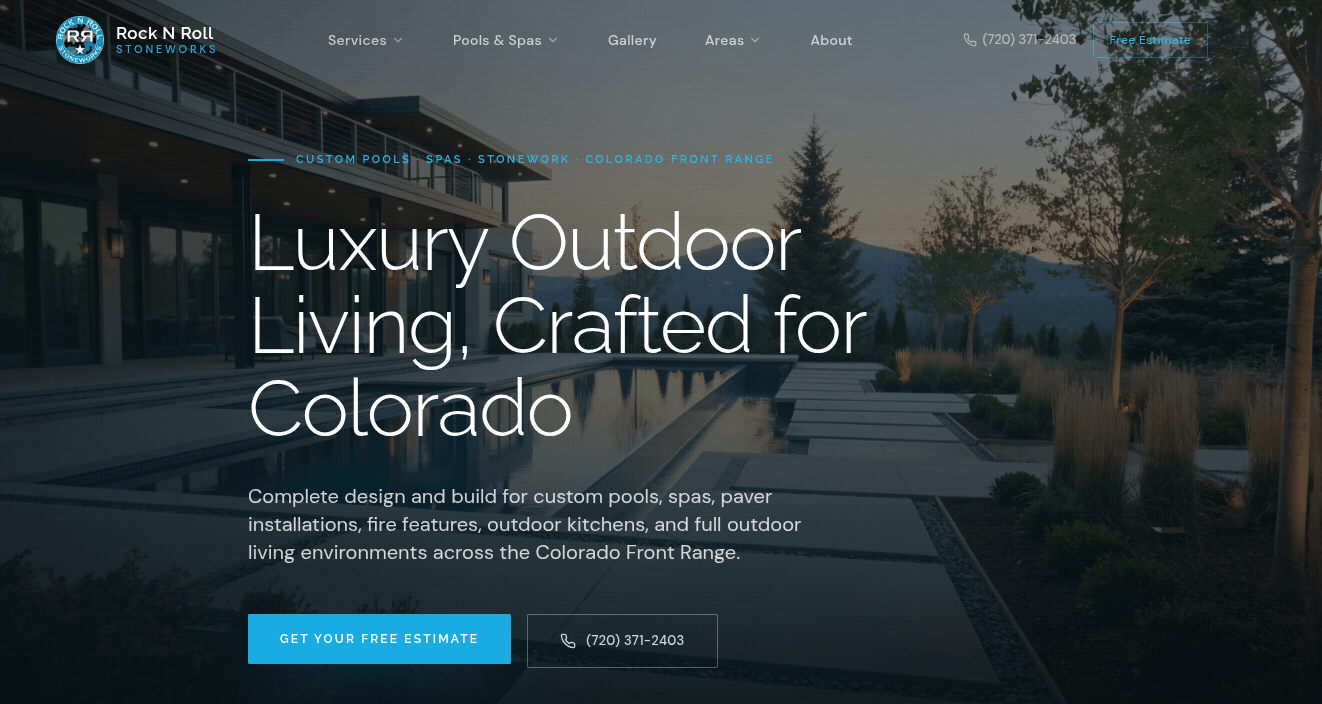 Hardscape and Masonry company website screenshot