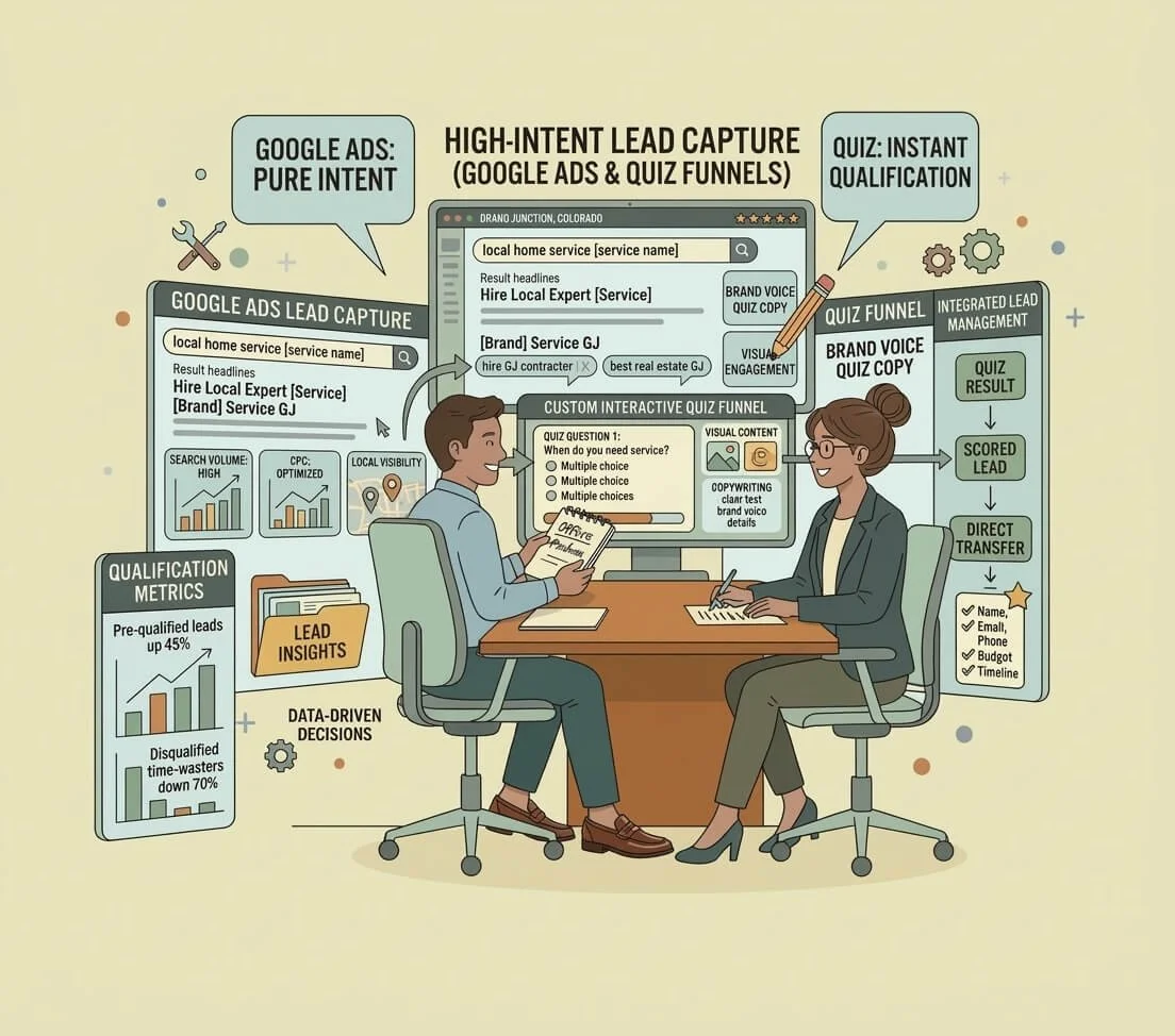 Lead capture with Google Ads and quiz funnels