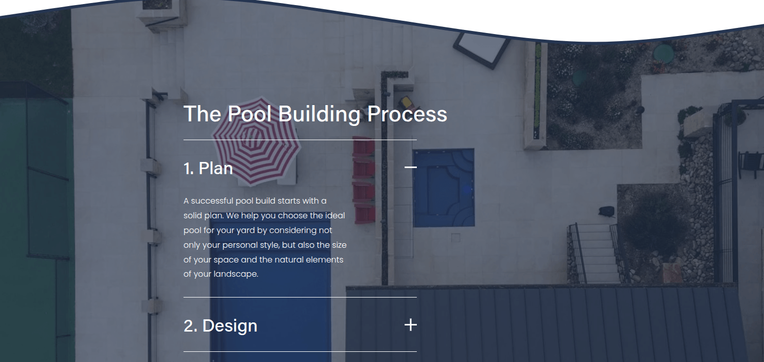 Swimming Pool Contractor website screen grab