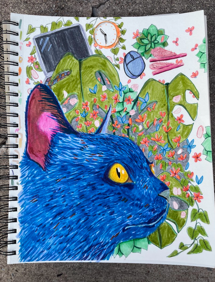 Kobe's World #2, 2025, 11 x 14, Water-Based Pens &  Paper