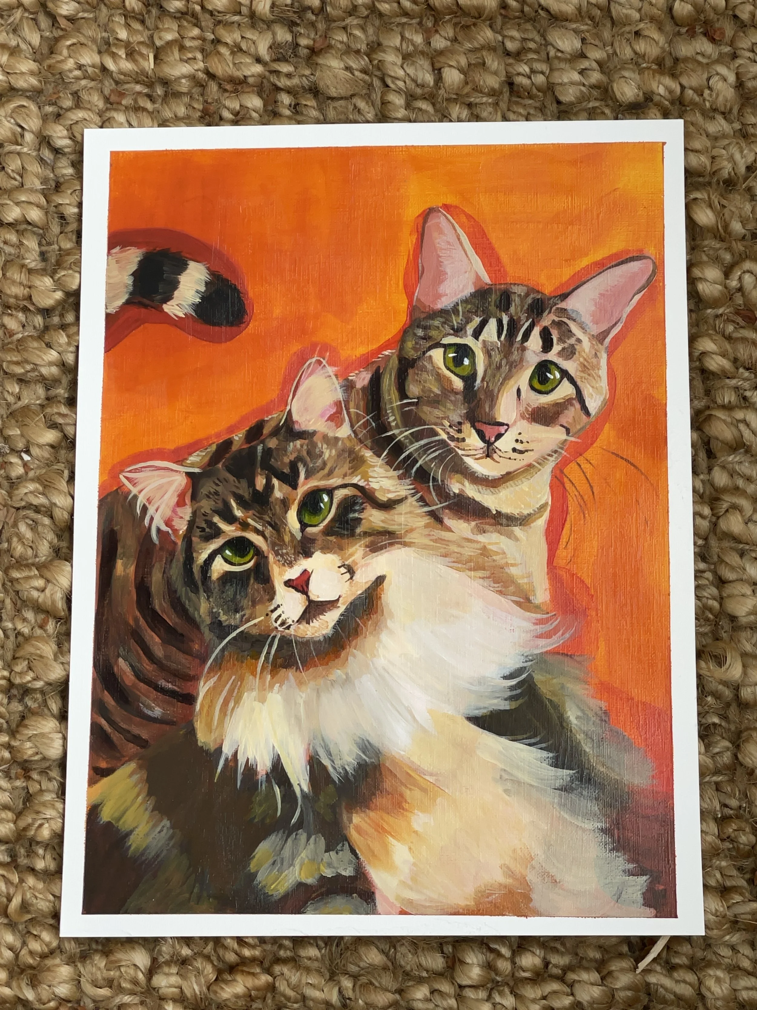 Ollie and Kota, 2026, 8x10 Acrylic on Canvas