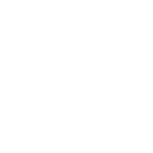 Line drawing of a padlock with a lightning bolt through a broken heart inside it, on a black background.