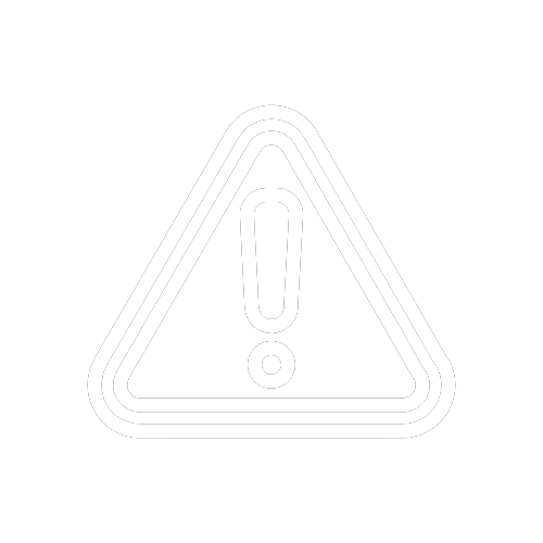 Warning triangle with an exclamation mark in the center on a black background.