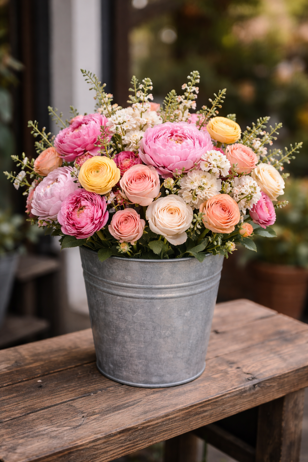cut flowers, 50 stems in a bucket