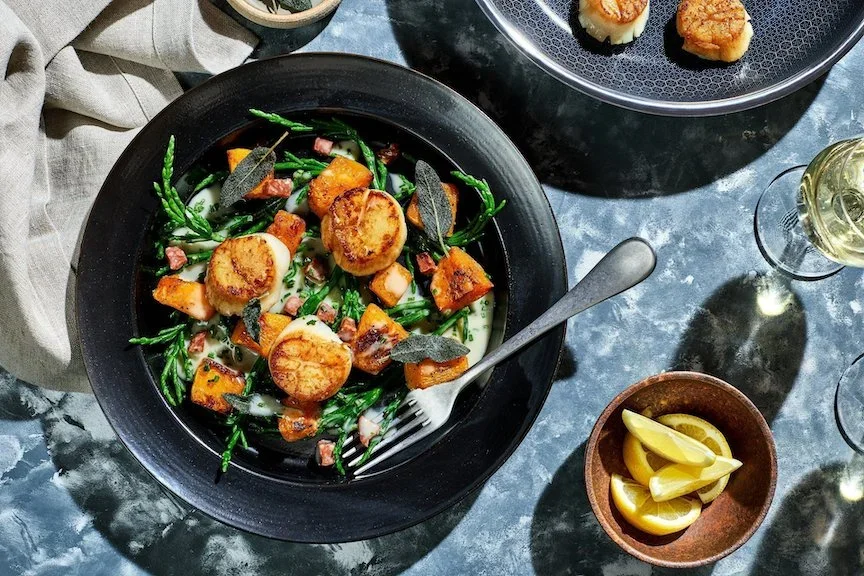 HexClad_10_HybridFryingPan_CWPN10-C_PanRoastedScallopsWithButternutSquashAndChorizoBeurreBlanc_020425_KF_01+copy.webp
