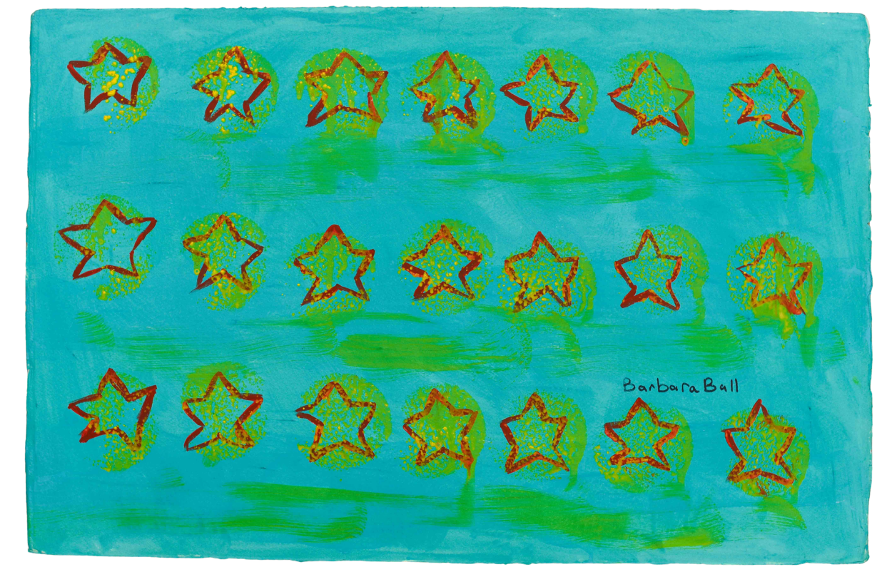 hand painted abstract flag in red, green and blue