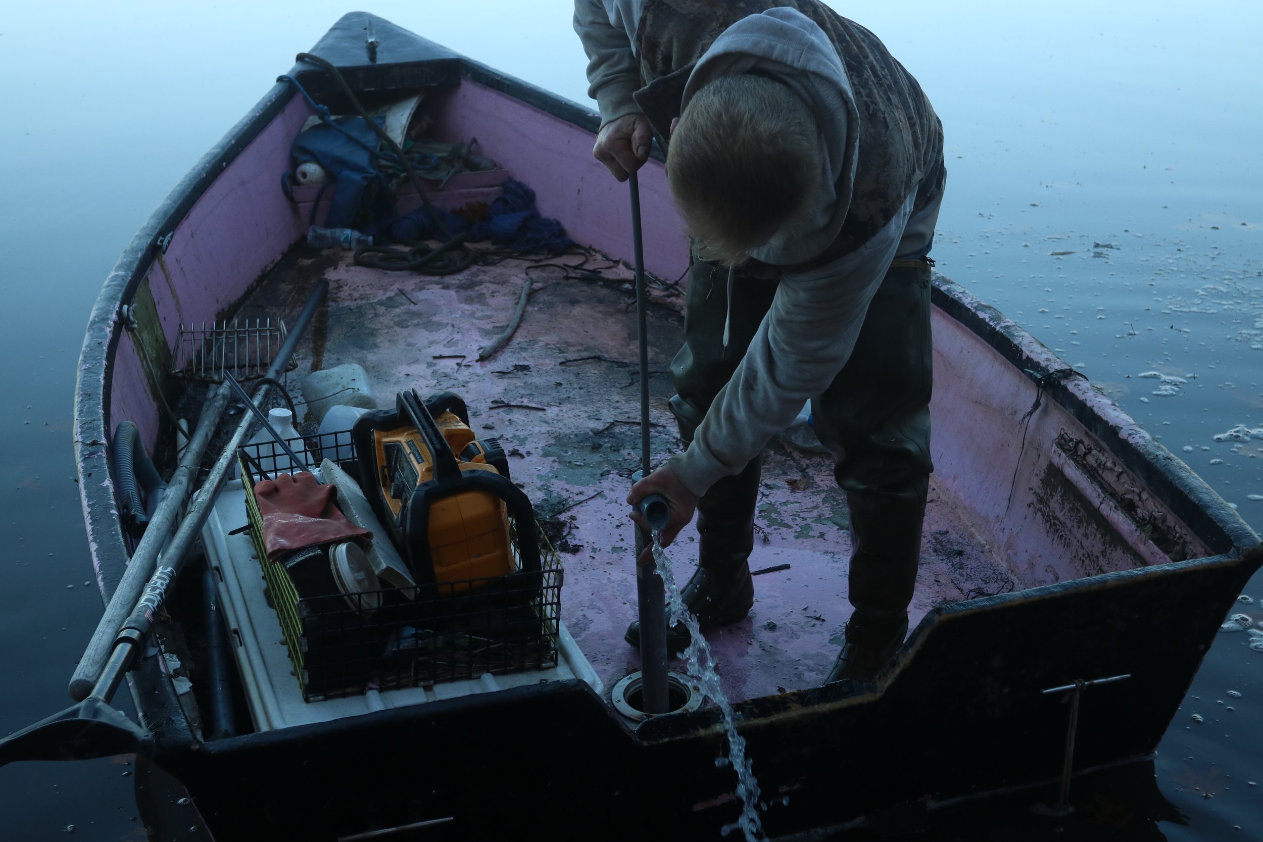 Sudden rain after drought makes for a wet boat.