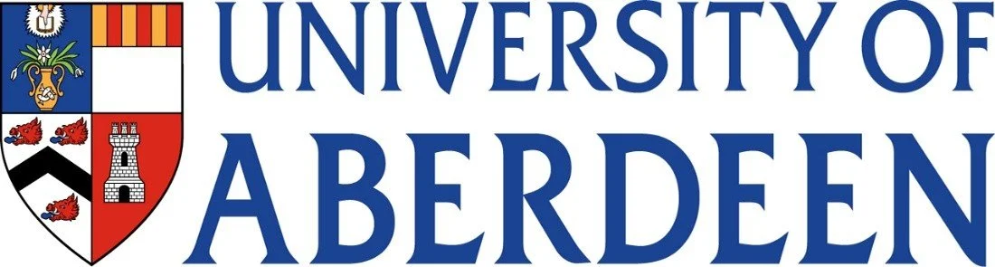 University of Aberdeen logo with a shield featuring various symbols and blue text that reads 'University of Aberdeen'.