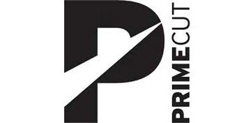 Logo of Primecut featuring a stylized letter P with a cutting blade symbol.