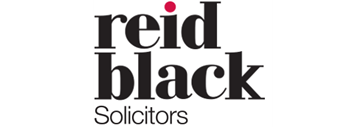 Reid Black Solicitors logo with black text on white background.