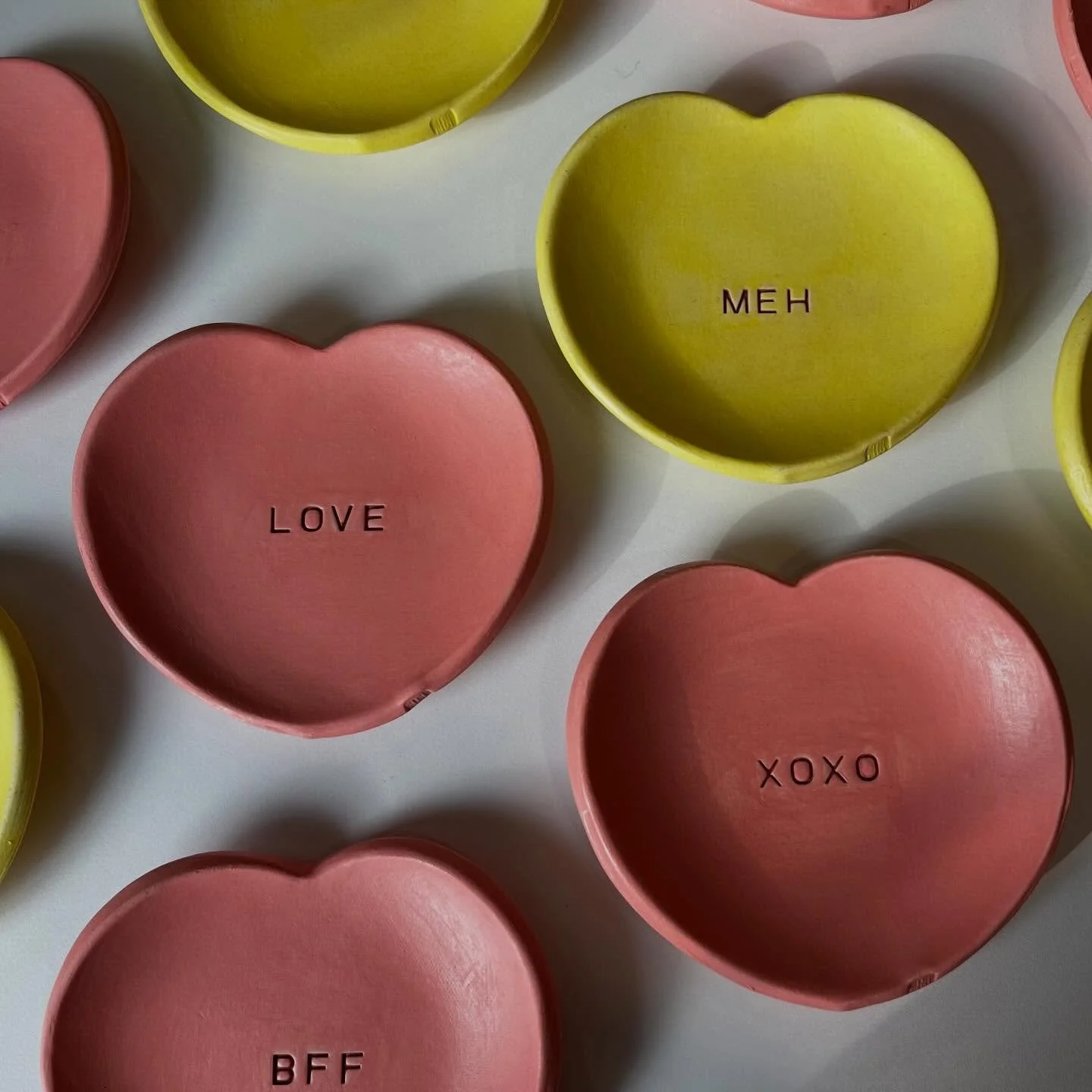 Sweethearts candy dishes. Now available @thepearlstmarket in Cortland Ohio. 
Or make your own @bluecabinpottery