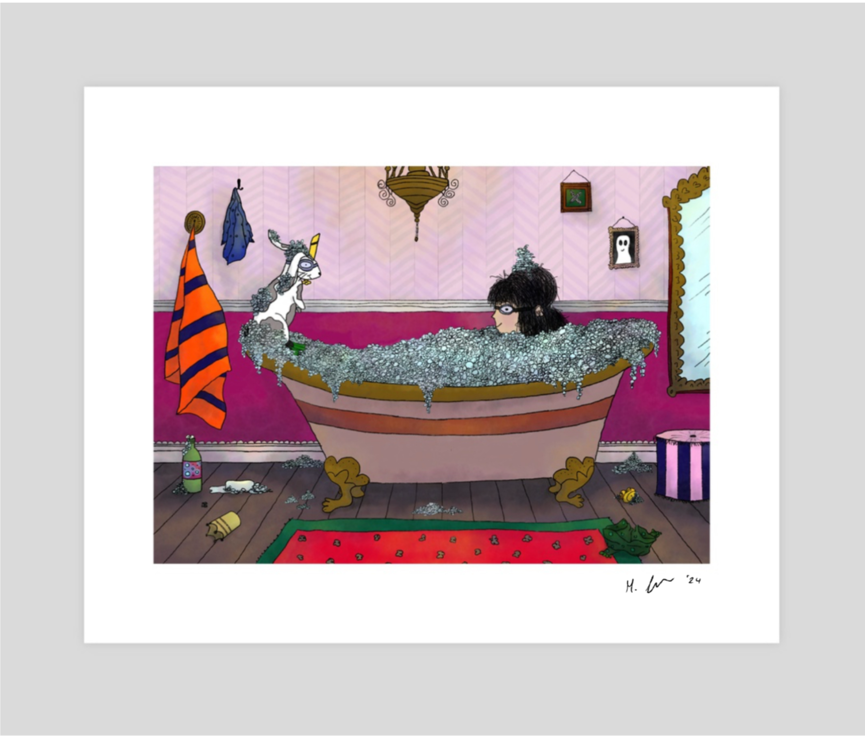 Time for a Bath, Little Princess - Art Print