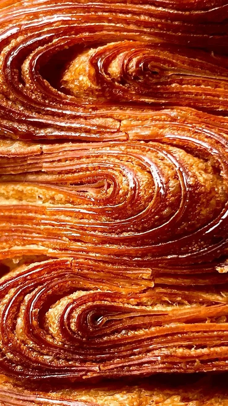 Close-up of croissant layers