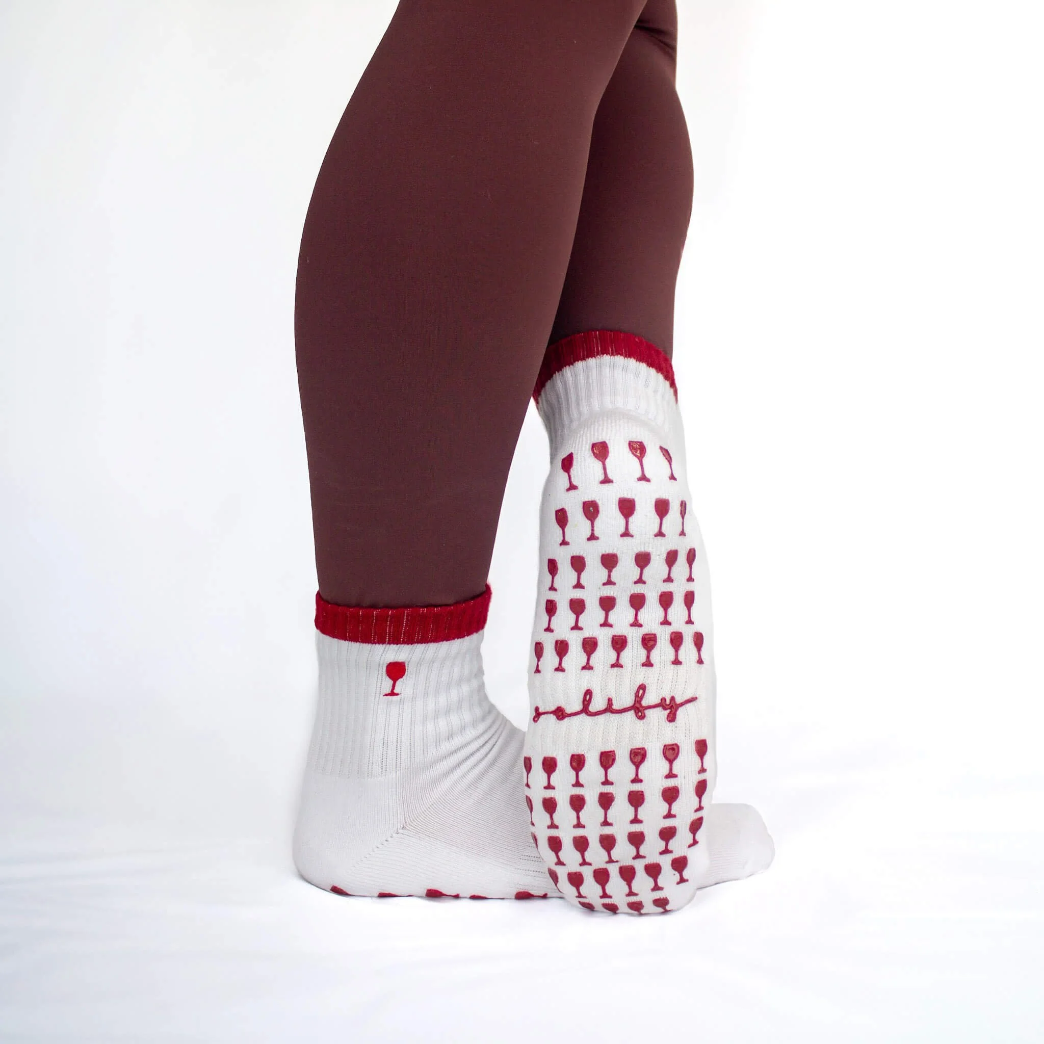 Wine Glass Pilates Grip Socks