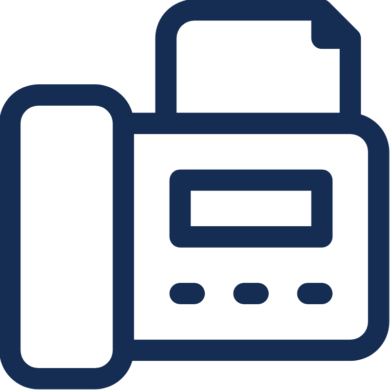 Icon of a vintage landline phone with a paper document or receipt emerging from the top