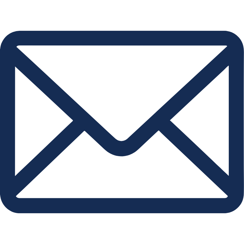 Icon of a blue email envelope.