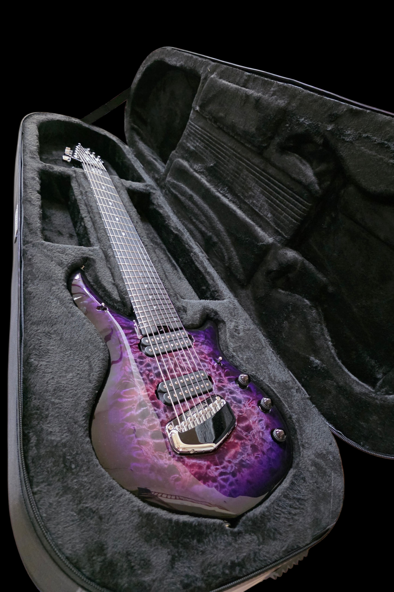 Ernie Balll Music Man Majesty 8 Premium Select - Purple Nebula