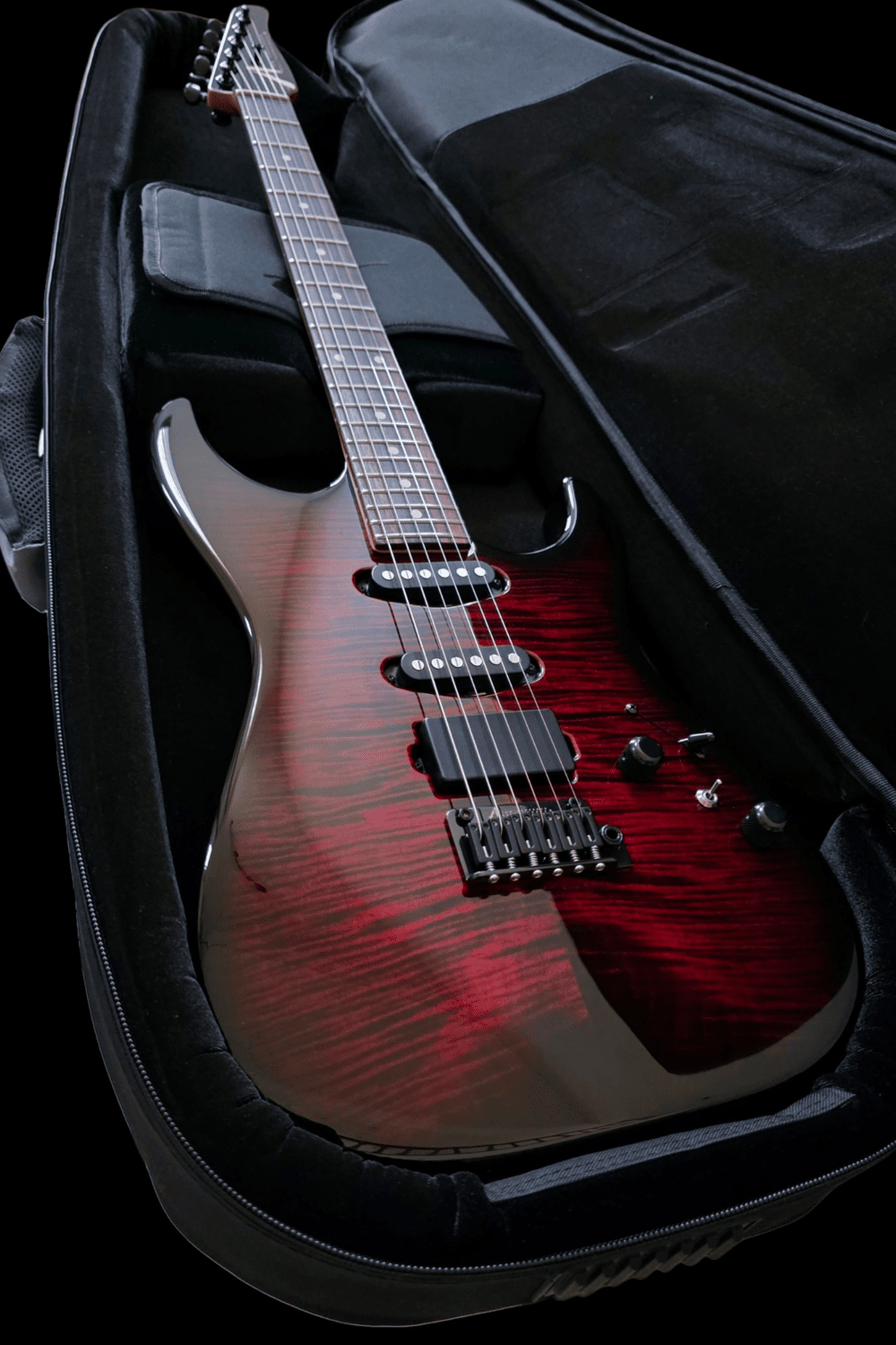 Tom Anderson Drop Top - Cajun Red to Black Burst — Wild Guitar